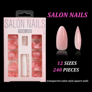 Senboma 240Pcs Custom Solid Color Acrylic Nail Tips